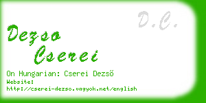 dezso cserei business card