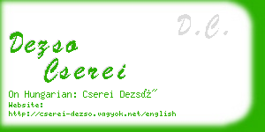 dezso cserei business card